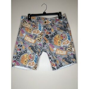 Born Primitive X Buttery Bros Shorts Mens Large Gray Cut Off Graphic Print Jorts